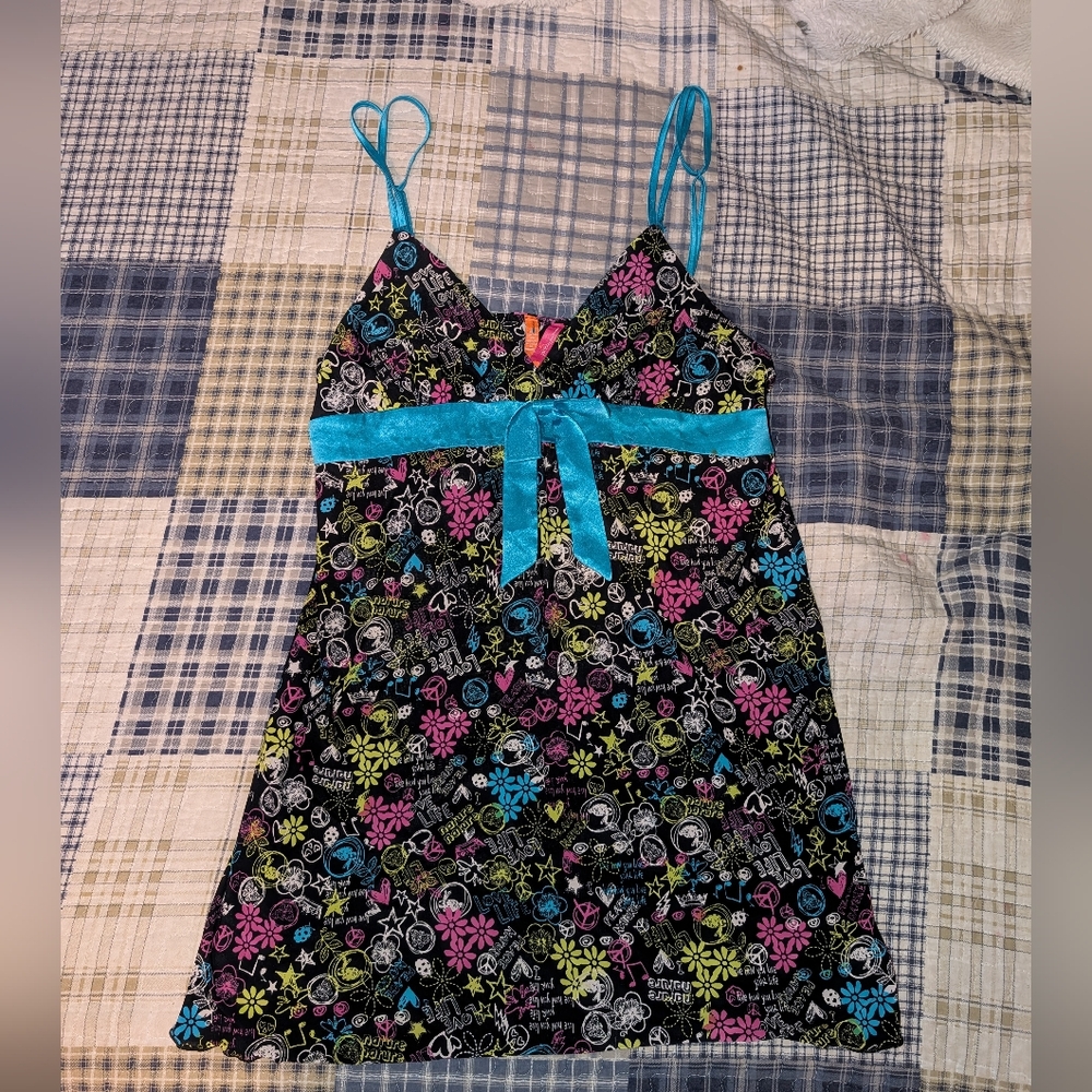 Jenni by Jennifer Moore Floral Mini Dress - Black and Blue